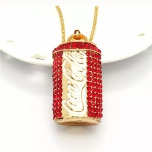 Betsey Johnson Red Crystal Coke Bottle Necklace